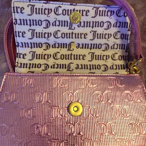 Juicy Couture Metallic Small Bubblegum Pink Shoulder bag Gold Hardware Chain - Picture 5 of 5